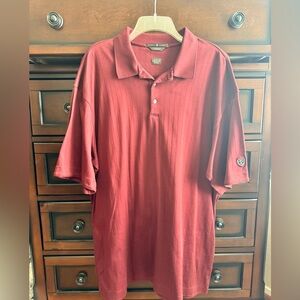 Tiger Woods Knit Golf Polo Shirt - Burgundy
